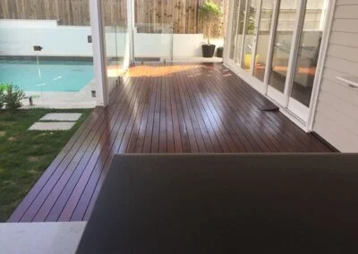 new outdoor timber decking installation